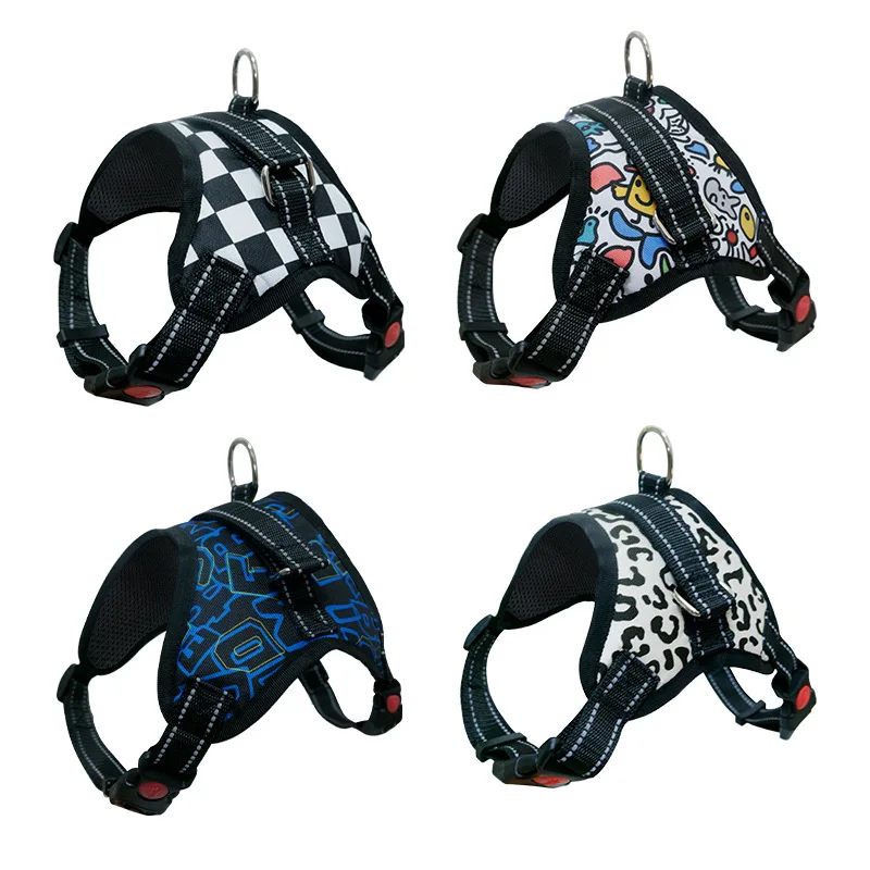 New Dog Harness Large Dog Pet Dog Saddle Harness Explosion-proof Punch Teddy Ke Fund Hair Samoyed Dog Supplies New Dog Harness Large Dog Pet Dog Saddle Harness Explosion-proof Punch Teddy Ke Fund Hair Samoyed Dog Supplies