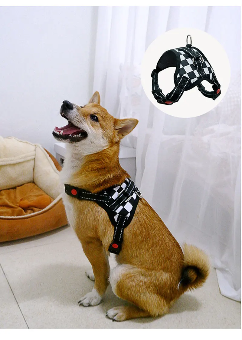 New Dog Harness Large Dog Pet Dog Saddle Harness Explosion-proof Punch Teddy Ke Fund Hair Samoyed Dog Supplies New Dog Harness Large Dog Pet Dog Saddle Harness Explosion-proof Punch Teddy Ke Fund Hair Samoyed Dog Supplies