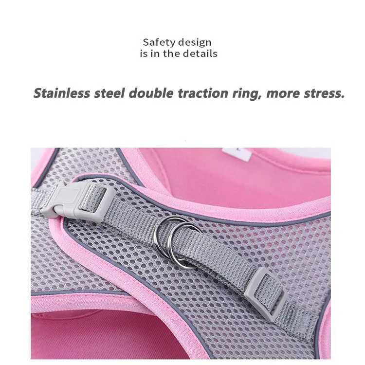 Dog Harness with Leash Adjustable Vest Walking Supplies Soft Breathable Pet Accessories for Chihuahua Pug Small Puppy Dog Lead