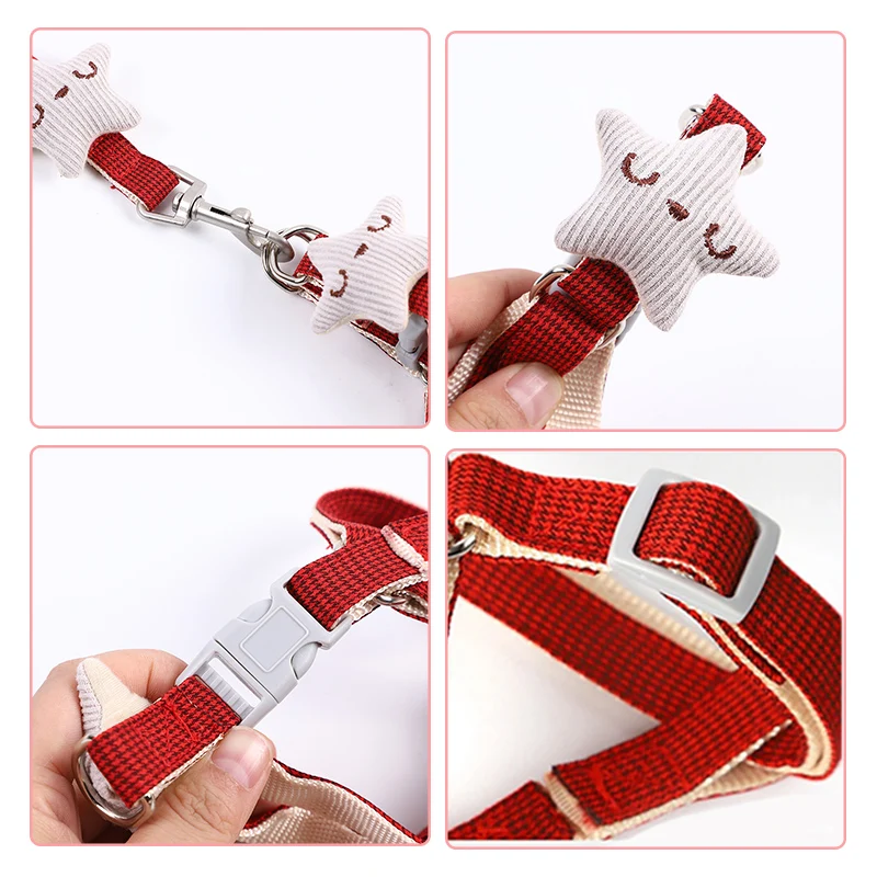 Adjustable Pet Harness for Small Dogs Cats Dog Harness and Leash Set Cute Starfish Kitten Puppy Harness Adjustable Pet Harness for Small Dogs Cats Dog Harness and Leash Set Cute Starfish Kitten Puppy Harness