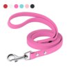 120cm PU Leather Dog Leash Soft 4ft Leather Dog Leash Pet Walking Training Leads Durable for Small Medium Dogs Pitbull Chihuahua