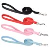 Size 120cm Pet Leashes PU Leather Padded Nylon Dog Training Rope Leads For Dog Cat Walking Puppy Leash Blue Black Red Pink