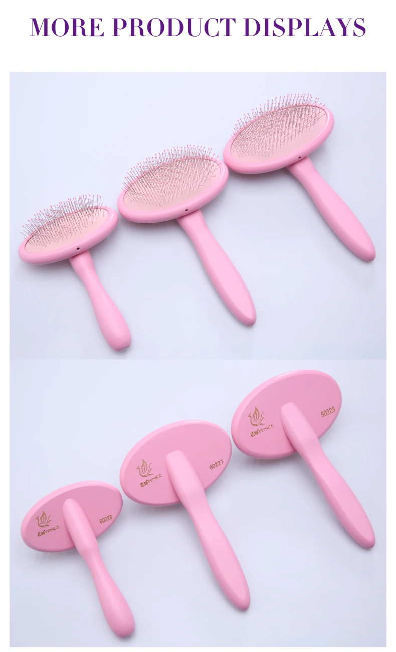 Fenice Dog/Cat Grooming Brush Wooden Dog Brush Shampoo Tool for Pet Beauty and Massage Soft Pad Pet Bath Brush Comb