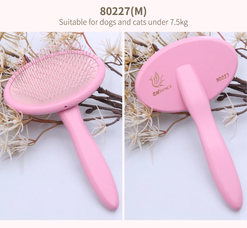 Fenice Dog/Cat Grooming Brush Wooden Dog Brush Shampoo Tool for Pet Beauty and Massage Soft Pad Pet Bath Brush Comb