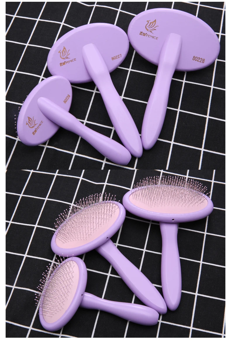 Fenice Dog/Cat Grooming Brush Wooden Dog Brush Shampoo Tool for Pet Beauty and Massage Soft Pad Pet Bath Brush Comb