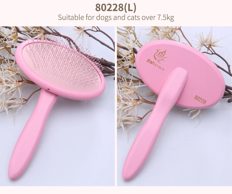 Fenice Dog/Cat Grooming Brush Wooden Dog Brush Shampoo Tool for Pet Beauty and Massage Soft Pad Pet Bath Brush Comb