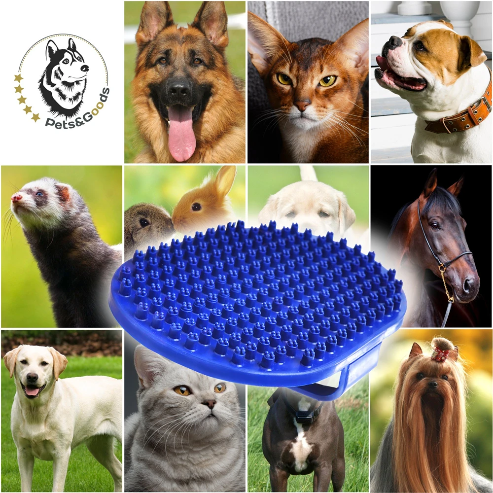 Dog Grooming Brush Pet Shampoo Bath Brush Soothing Massage Rubber Comb for Long Short Haired Dogs Cats bath massage brush
