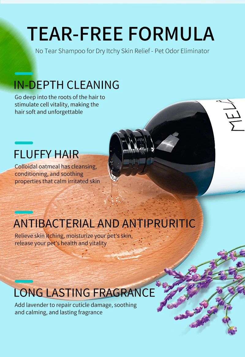 Pet Shampoo and Conditioner 2 In 1 Natural Moisturizing Shampoo Moisturizing Dog Shampoo for Sensitive Skin PH Balanced Shampoo