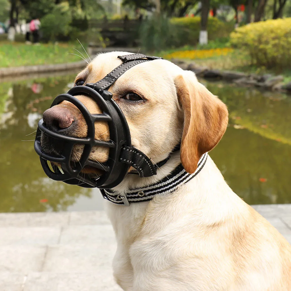 Adjustable Dog Muzzle Soft Silicone Breathable Strong Basket Anti-Biting Dog Mouth Cover for Small Medium Large X-Large Dogs