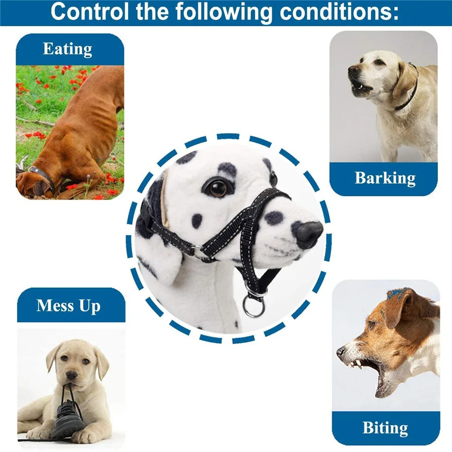 Pet Muzzle Dog Muzzle Adjustable Anti-biting Nose Hair Mask Pet Traction Set Dog Muzzle Training Belt