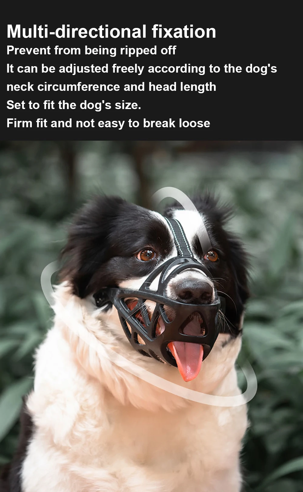 Silicone Basket Muzzle for Small Medium Large Dogs Reflective Adjustable Strap Comfortable Soft Cage Mask Prevent Biting Chewing