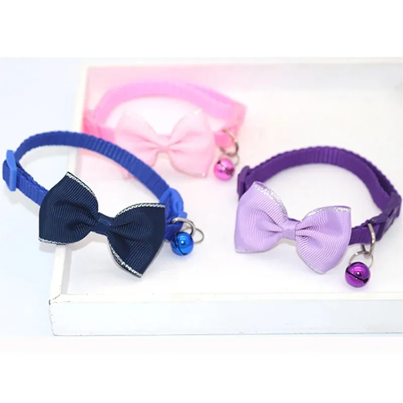 Pet Collars New Pet Bow Bell Collars Cute Cat Collars Pet Supplies Multicolor Adjustable Pet Dressing Tool Pet Accessories