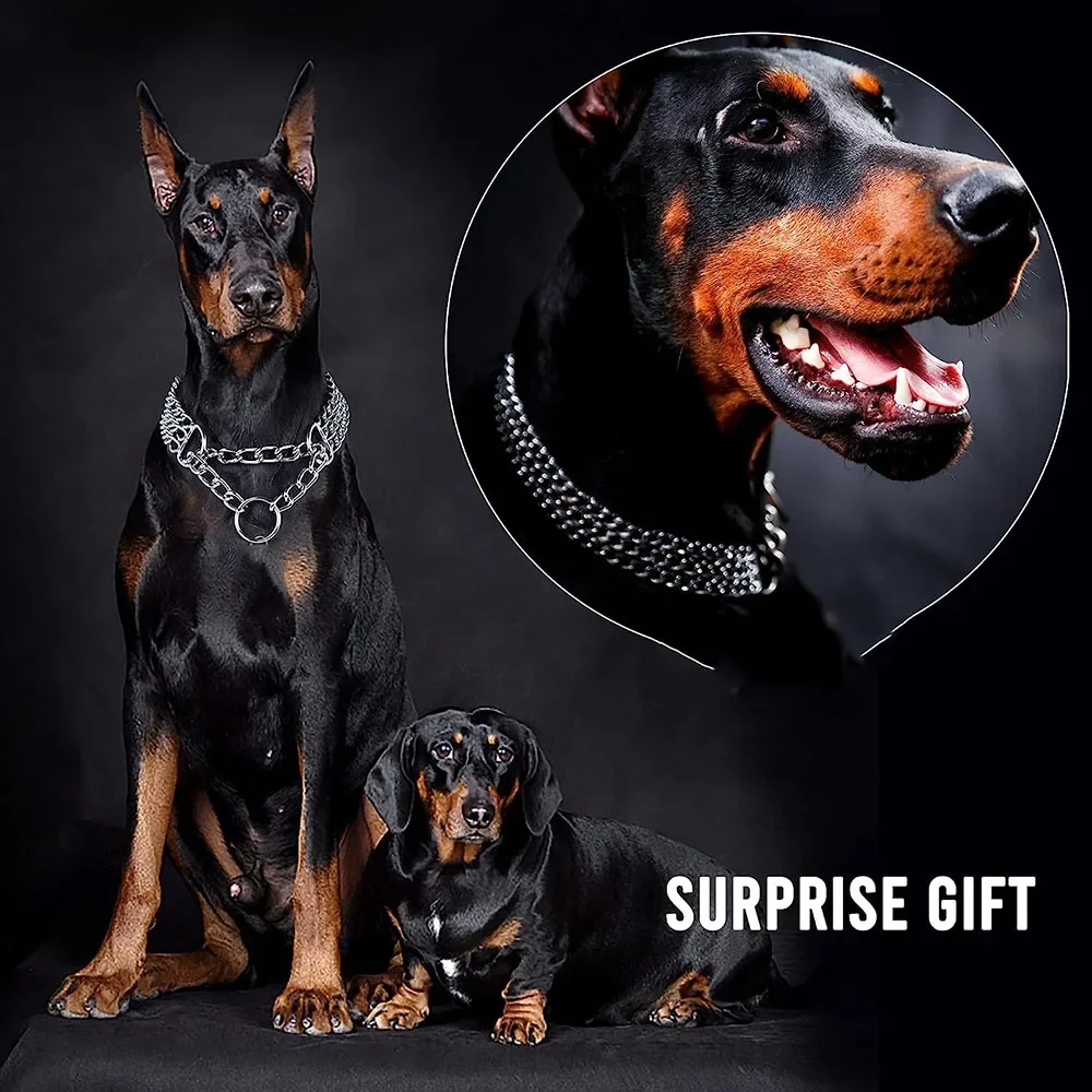 Dog Choker Collar No Pull Dog Collar Seamless Die-Casting Three Row Chain Dog Collar for Dogs Training Walking Dog Choker Collar No Pull Dog Collar Seamless Die-Casting Three Row Chain Dog Collar for Dogs Training Walking