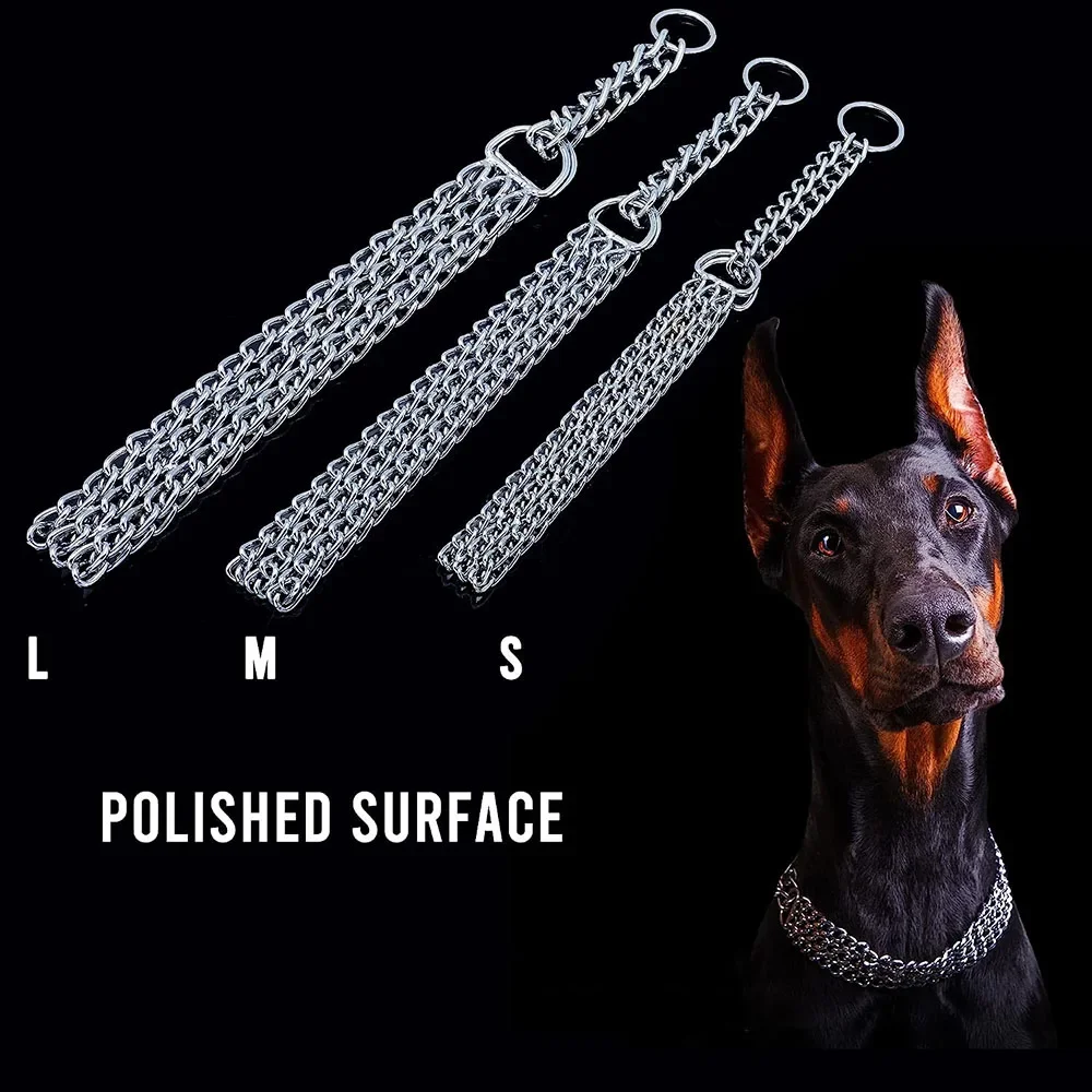 Dog Choker Collar No Pull Dog Collar Seamless Die-Casting Three Row Chain Dog Collar for Dogs Training Walking Dog Choker Collar No Pull Dog Collar Seamless Die-Casting Three Row Chain Dog Collar for Dogs Training Walking