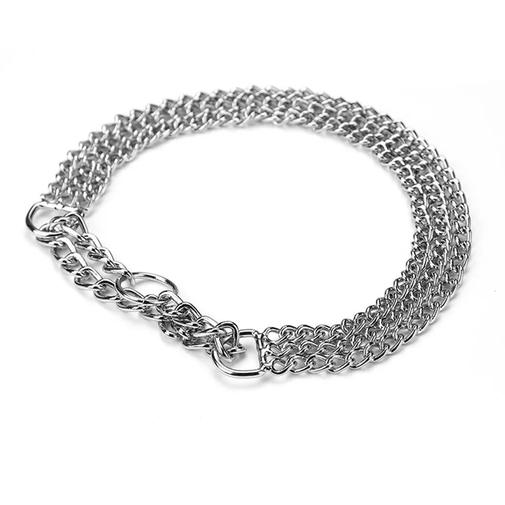 Dog Choker Collar No Pull Dog Collar Seamless Die-Casting Three Row Chain Dog Collar for Dogs Training Walking Dog Choker Collar No Pull Dog Collar Seamless Die-Casting Three Row Chain Dog Collar for Dogs Training Walking