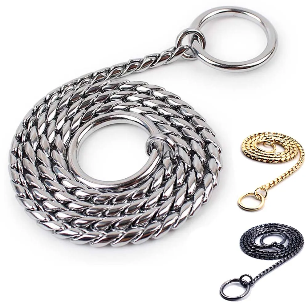 Gold Black Silver Dog Chain Collar Choke Pet Training Snake Collar with Heavy Links Plated Copper Pet Show Slip Collar for Dogs Gold Black Silver Dog Chain Collar Choke Pet Training Snake Collar with Heavy Links Plated Copper Pet Show Slip Collar for Dogs