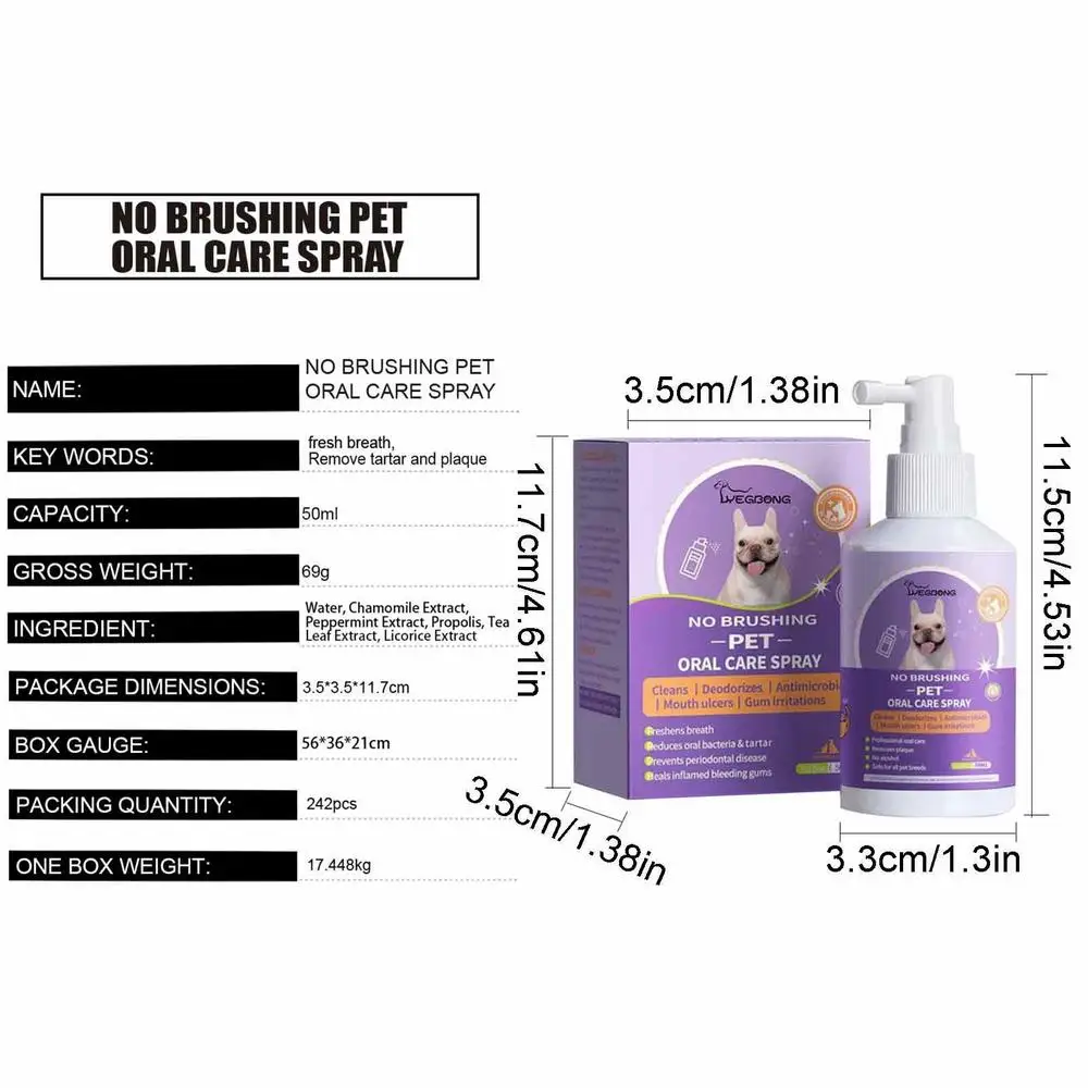 Pet Oral Cleanse Spray 50ml Dogs Cats Mouth Fresh Teeth Clean Deodorant Prevent Calculus Remove Kitten Bad Breath Pet Supplies Pet Oral Cleanse Spray 50ml Dogs Cats Mouth Fresh Teeth Clean Deodorant Prevent Calculus Remove Kitten Bad Breath Pet Supplies