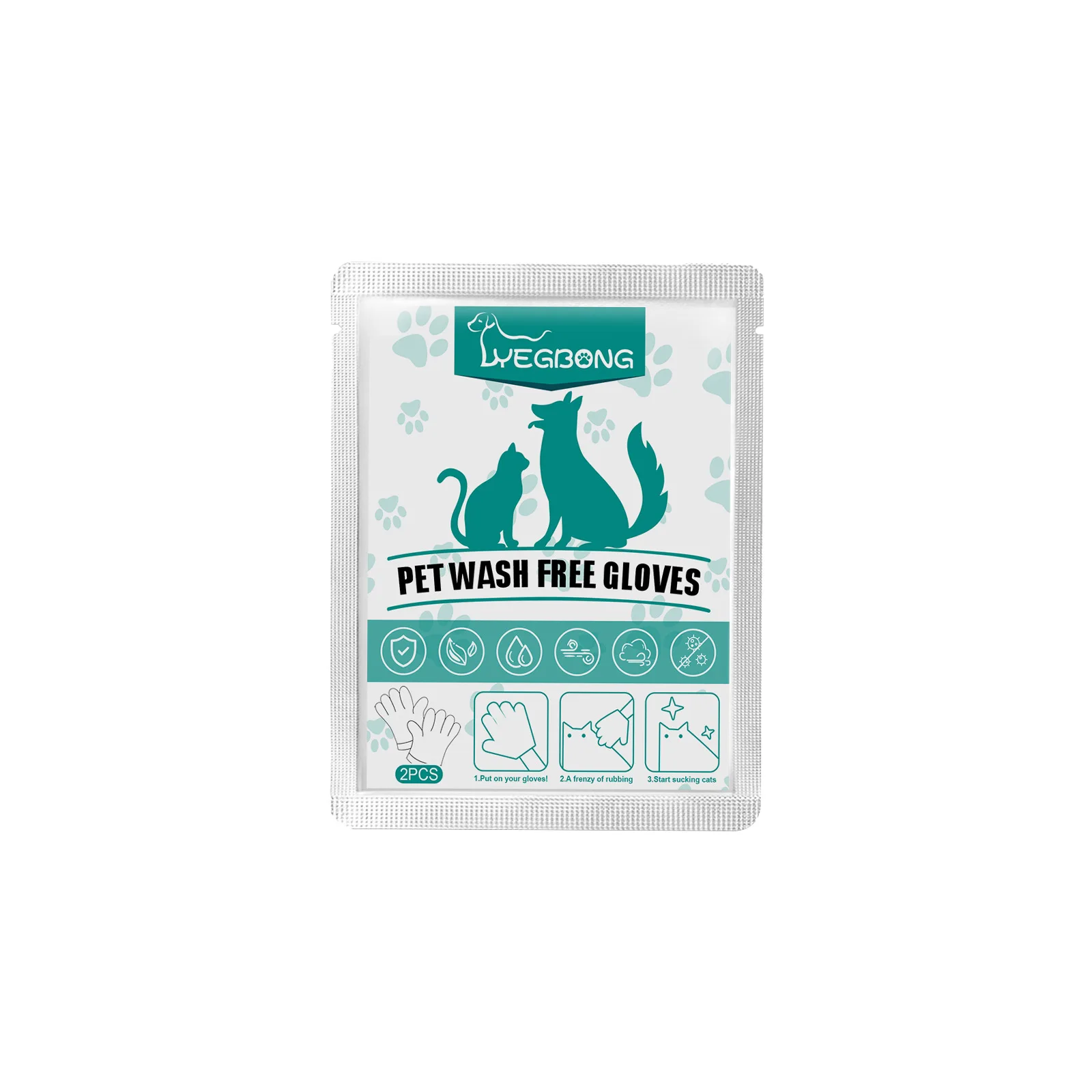 Pet Disposable Cleaning Gloves No Washing Fur Body Cleaning Gentle Deodorizing SPA Massage Antibacterial Dog Rinse Free Wipes
