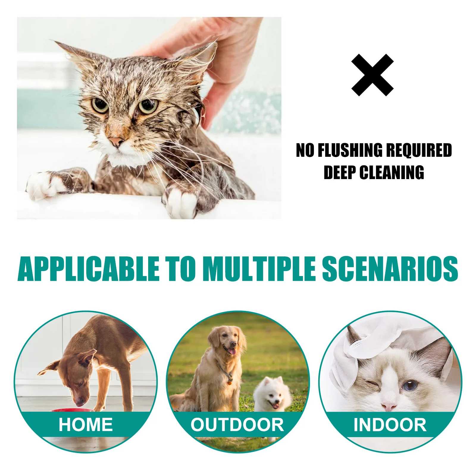 Pet Disposable Cleaning Gloves No Washing Fur Body Cleaning Gentle Deodorizing SPA Massage Antibacterial Dog Rinse Free Wipes