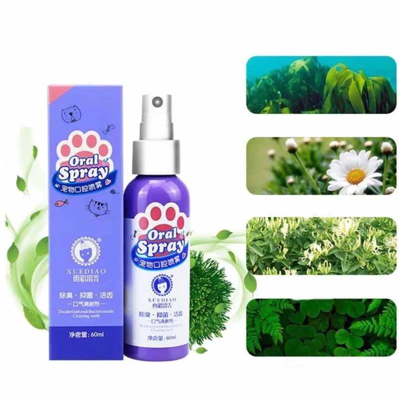 60ml Pet Spray Dog Oral Care Bad Breath Teeth Cleaning Breath Freshener Plaque Remover Pet Deodorant Pet Care Supply 60ml Pet Spray Dog Oral Care Bad Breath Teeth Cleaning Breath Freshener Plaque Remover Pet Deodorant Pet Care Supply