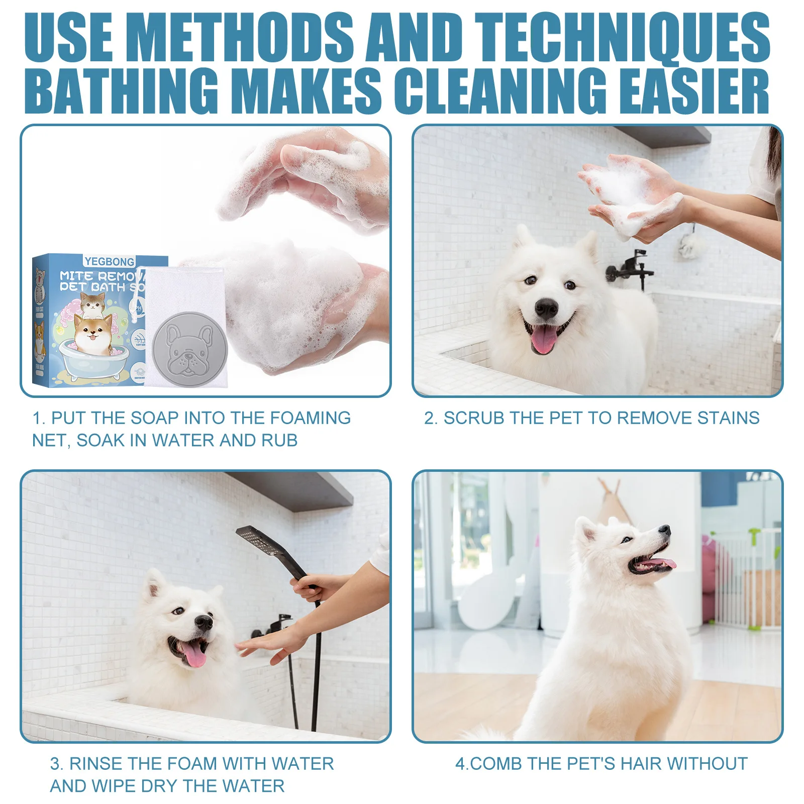 Pets Anti Mite Soap Itch Deodorant Eczema Fungus Odor Removal Shampoos Relief Itching Improve Cat Fur Dog Skin Cleaning Set 100g Pets Anti Mite Soap Itch Deodorant Eczema Fungus Odor Removal Shampoos Relief Itching Improve Cat Fur Dog Skin Cleaning Set 100g
