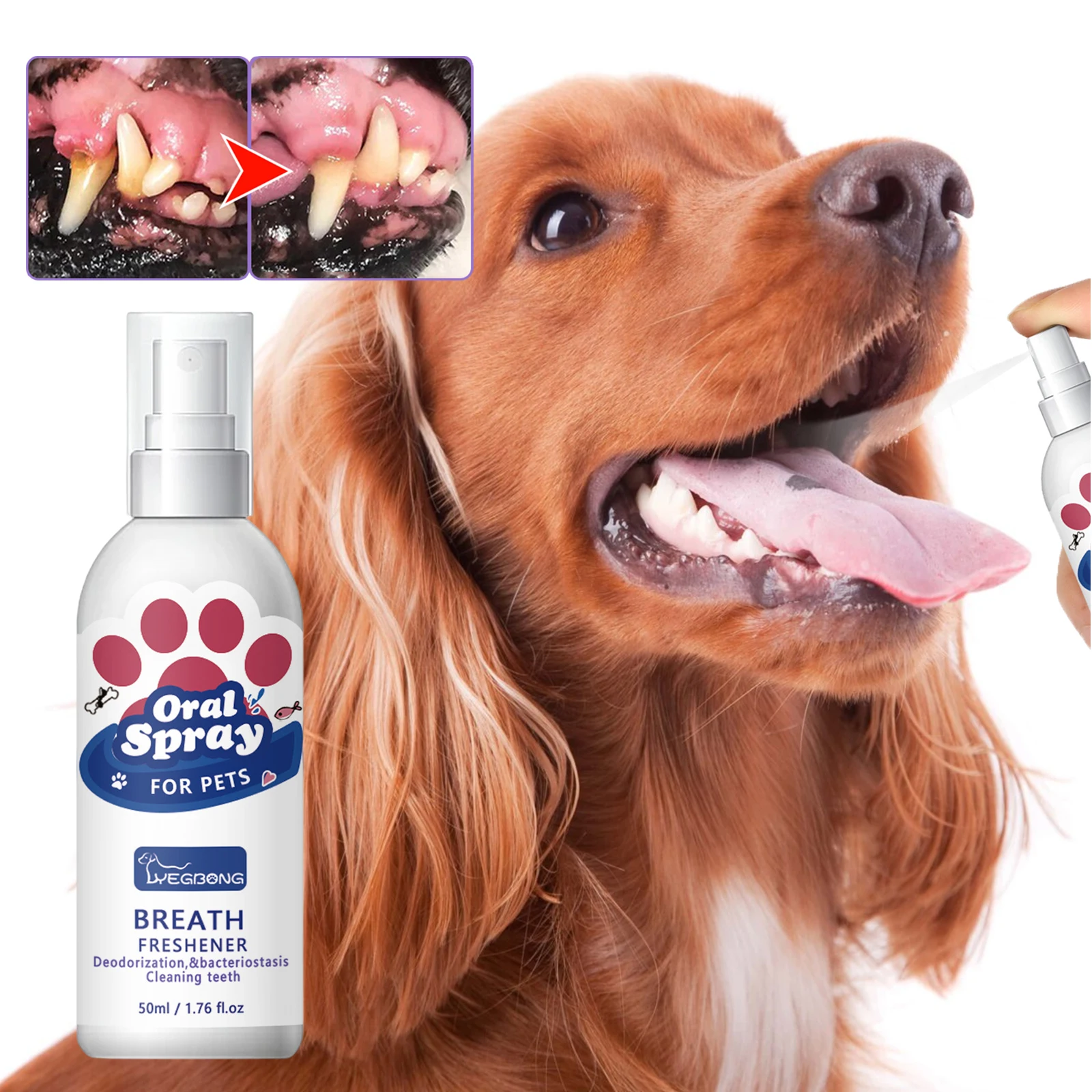 Pet Oral Cleanse Spray Prevent Calculus Bad Breath Teeth Cleaning Cat Mouth Fresh Odor Stains Remover Dog Deodorant Spray 50ml Pet Oral Cleanse Spray Prevent Calculus Bad Breath Teeth Cleaning Cat Mouth Fresh Odor Stains Remover Dog Deodorant Spray 50ml