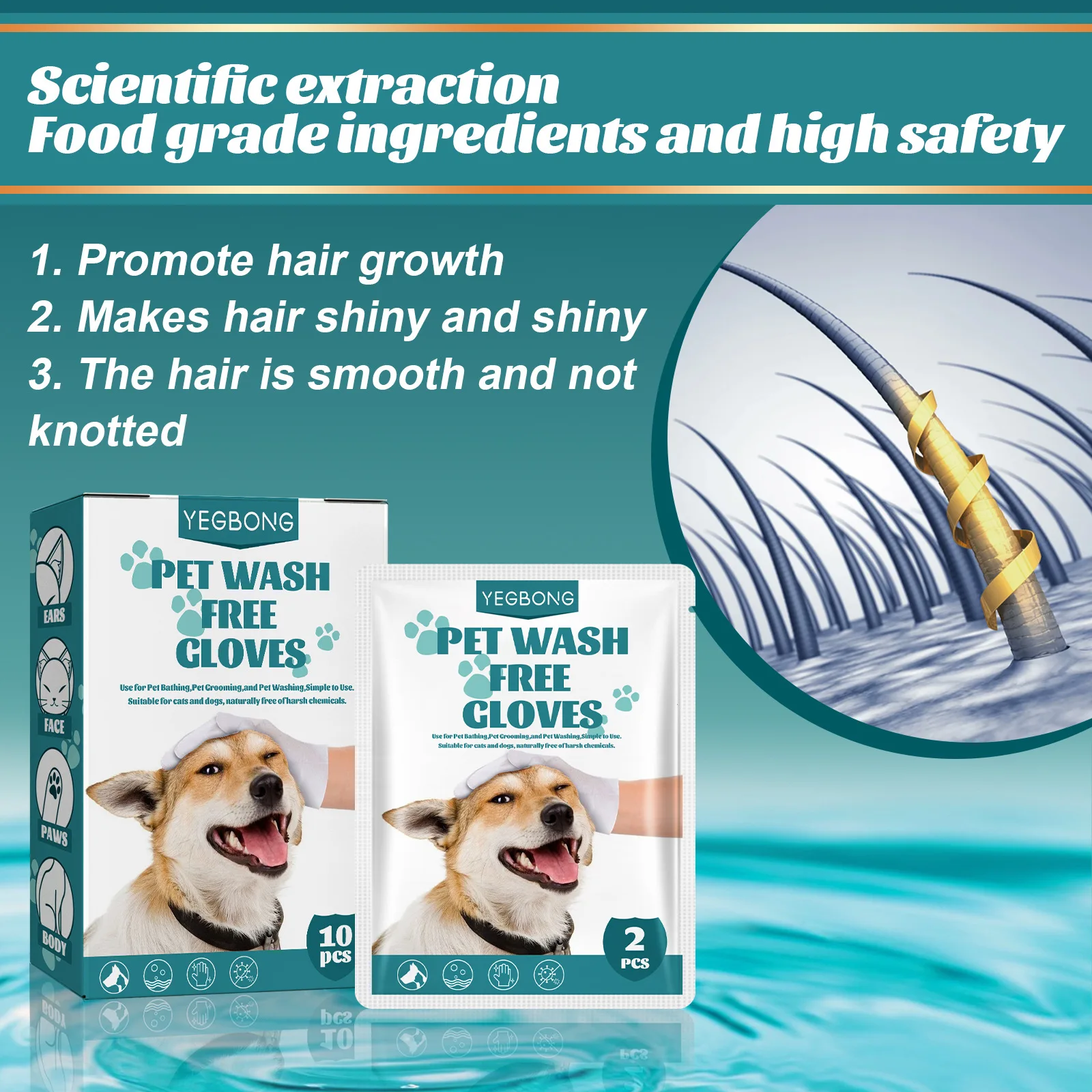 Pet Disposable Cleaning Gloves Wash Free Dog Cat Spa Bathing Deodorant Fleas Tick Removal Antibacterial Cat Dry Cleaning Gloves