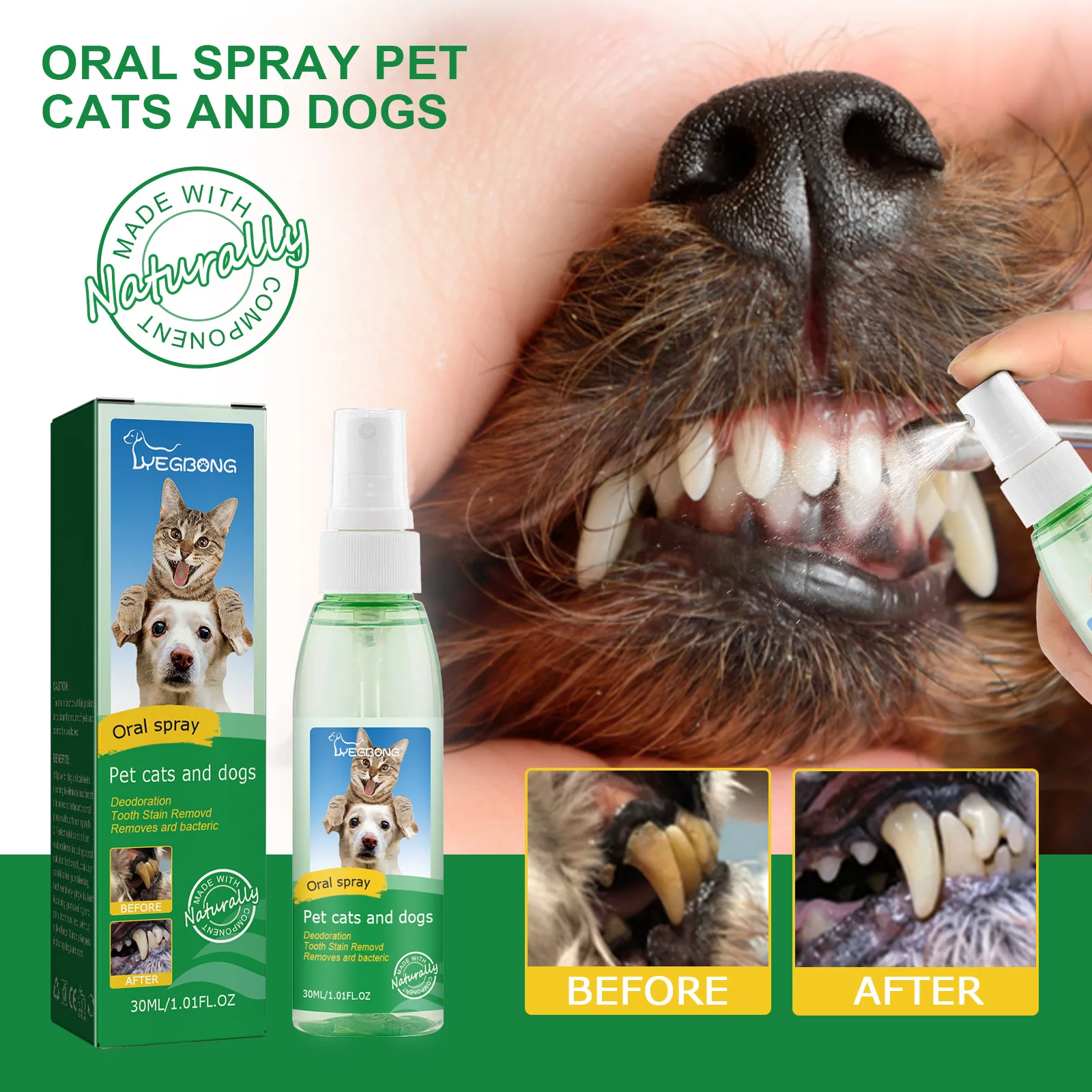 Pet Tooth Cleaning Spray Cat Dog Mouth Fresh Teeth Clean Deodorant Prevent Calculus Remove Tooth Stains Pet Oral Cleanse Liquid