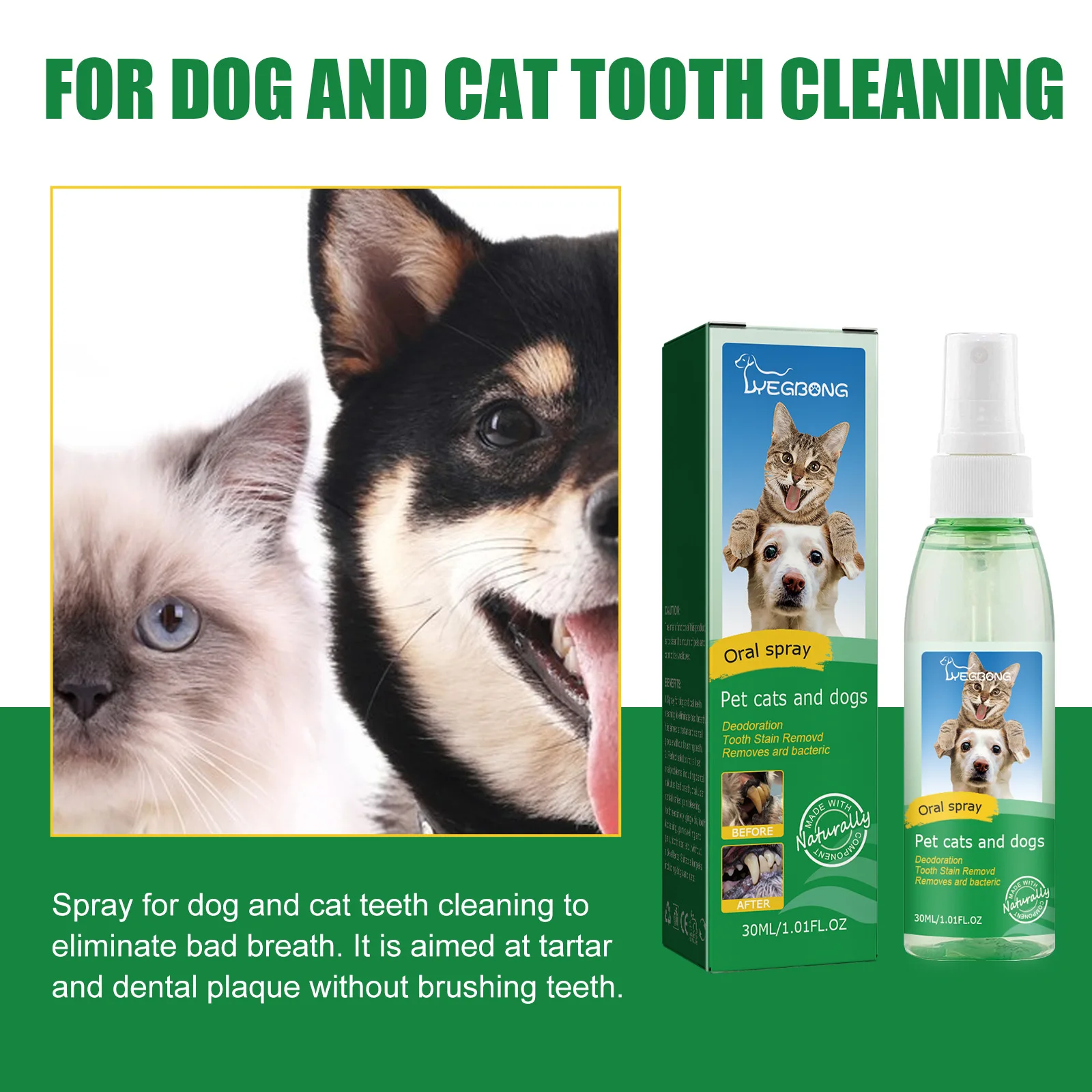 Pet Tooth Cleaning Spray Cat Dog Mouth Fresh Teeth Clean Deodorant Prevent Calculus Remove Tooth Stains Pet Oral Cleanse Liquid