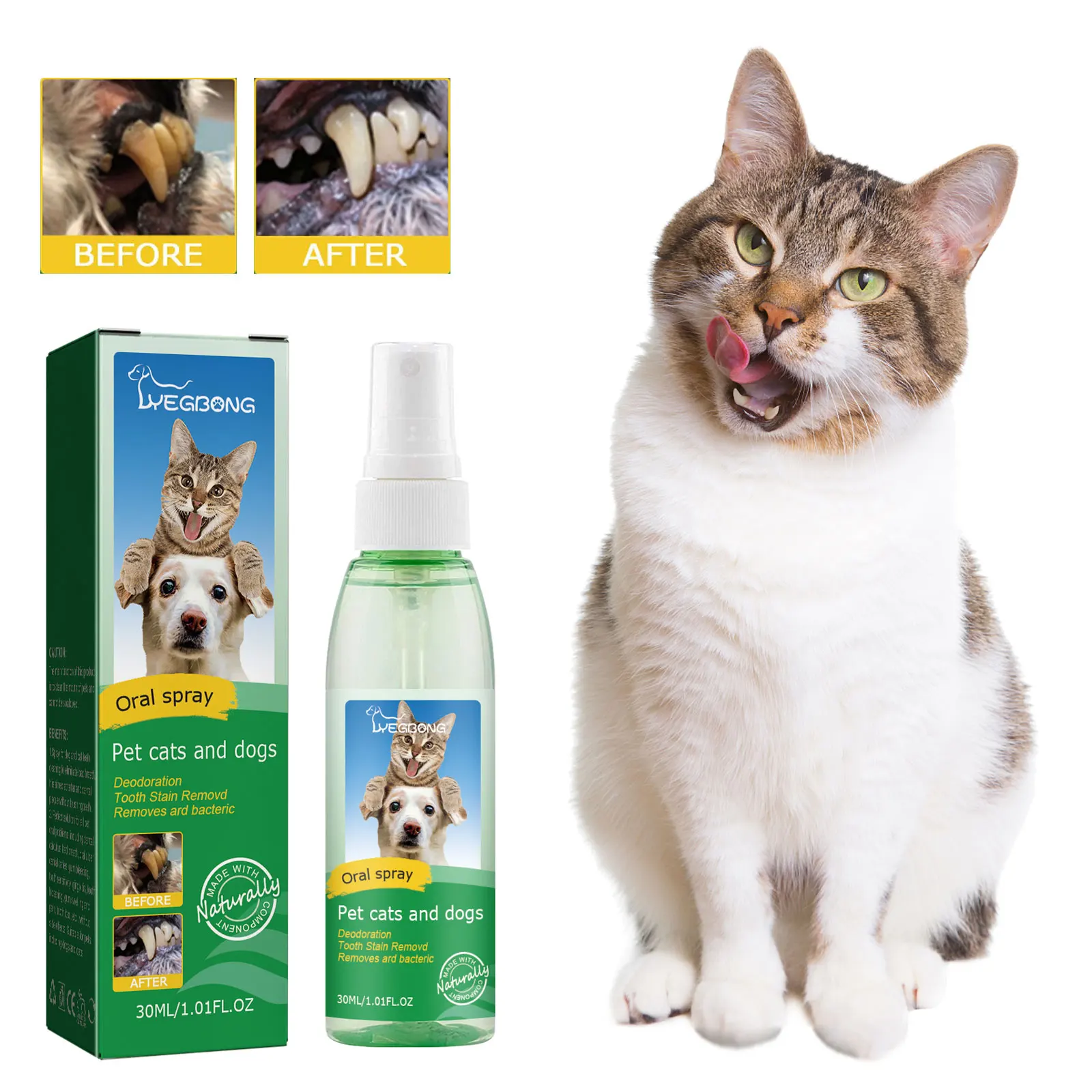 Pet Tooth Cleaning Spray Cat Dog Mouth Fresh Teeth Clean Deodorant Prevent Calculus Remove Tooth Stains Pet Oral Cleanse Liquid